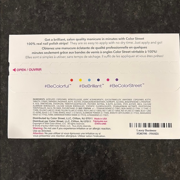 Color Street Beige and Black Lace Nail Strips - Picture 2 of 2